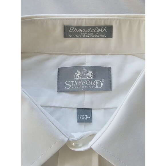 STAFFORD EXECUTIVE Button Down Shirt Men's long sleeve collared 17(1/2) 34Slv - Picture 3 of 11